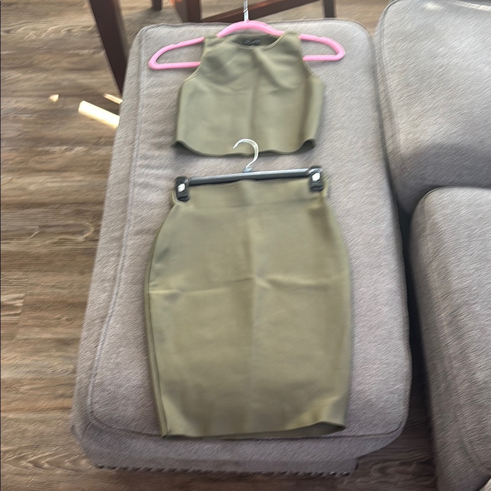SHEIN Olive Green Two Piece Set